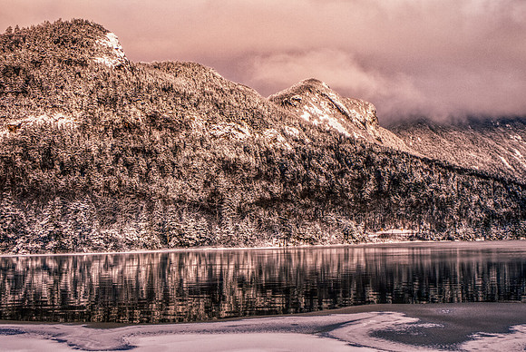 Echo Lake and cliffs